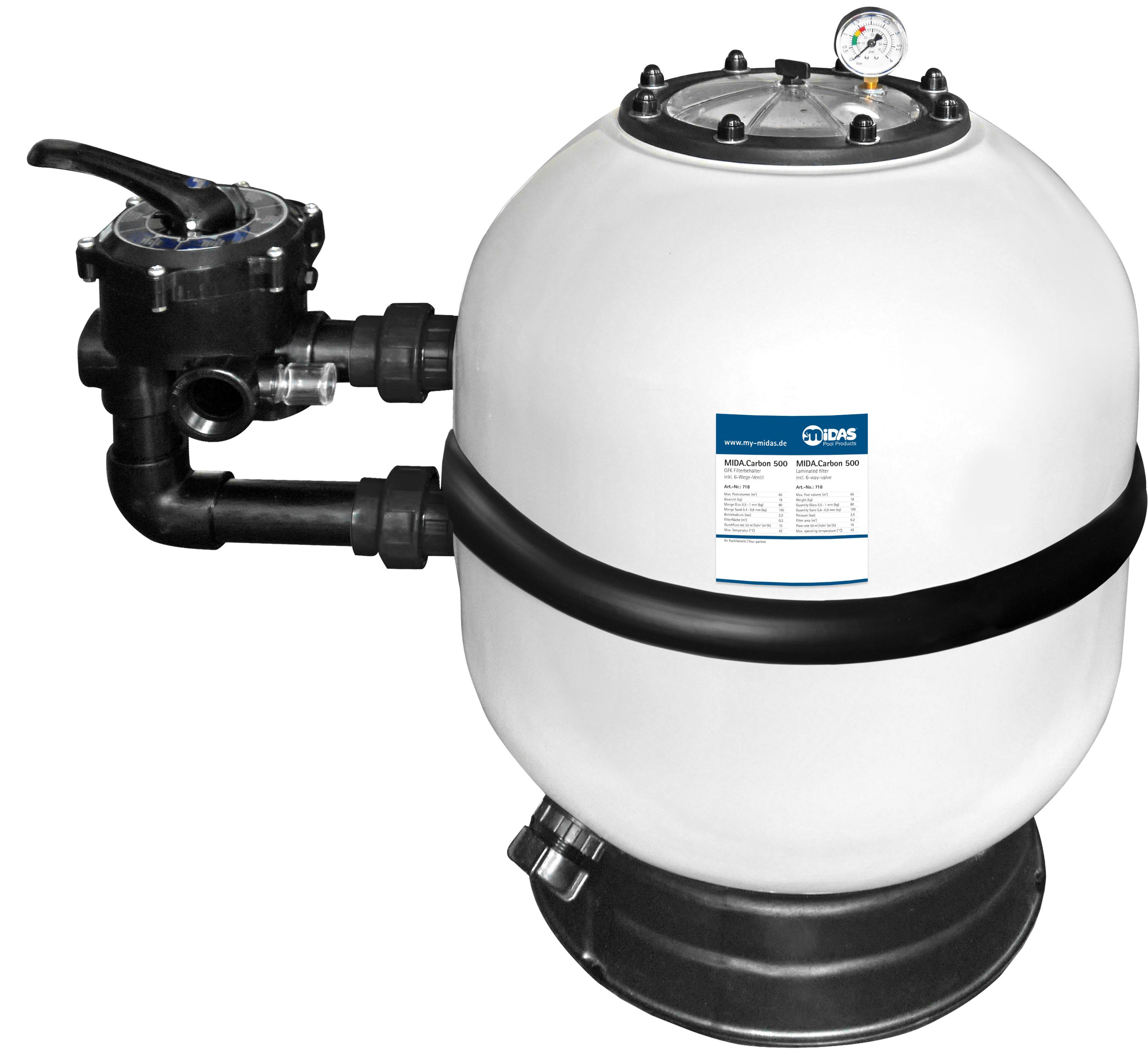 Mida.Carbon GFK Filterbehälter